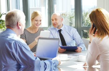 business people using gadgets